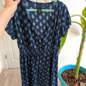 Lucky Brand Patterned blue dress